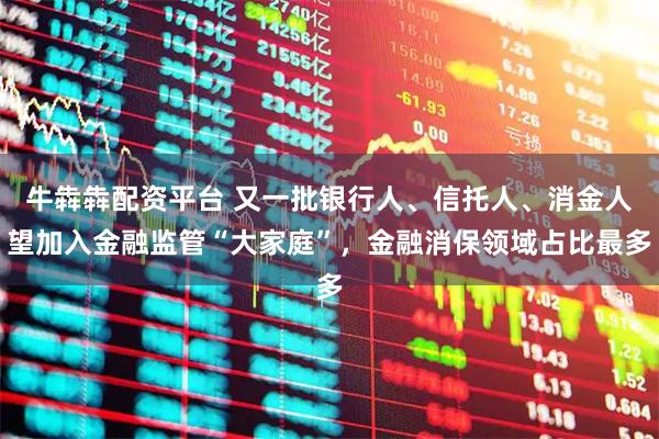 牛犇犇配资平台 又一批银行人、信托人、消金人望加入金融监管“大家庭”，金融消保领域占比最多